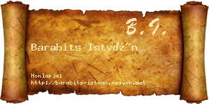 Barabits István névjegykártya